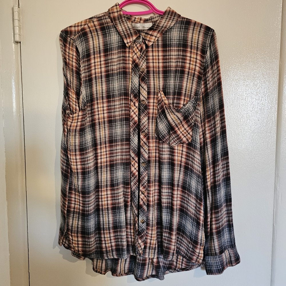 Plaid Button Down Shirt for Women